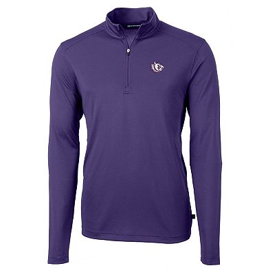 Men's Cutter & Buck Purple TCU Horned Frogs Virtue Eco Pique Recycled Quarter-Zip Pullover Top