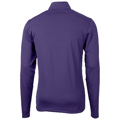 Men's Cutter & Buck Purple TCU Horned Frogs Virtue Eco Pique Recycled Quarter-Zip Pullover Top