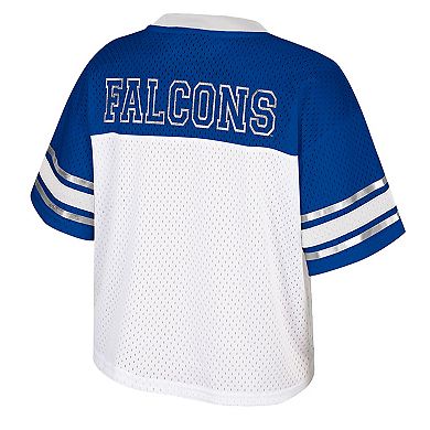 Women's Colosseum White Air Force Falcons Treasure Cropped Football Jersey
