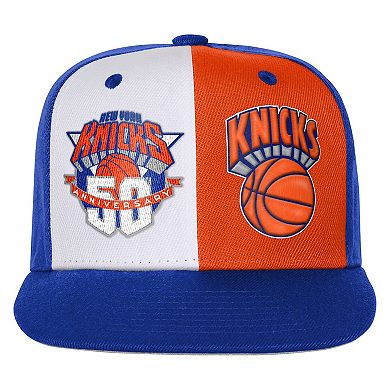 Youth Mitchell & Ness Blue New York Knicks 50th Anniversary Duo Front Snapback Hat