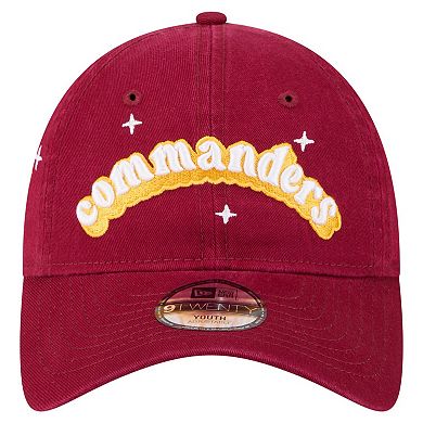 Girls Youth New Era Burgundy Washington Commanders Cheer 9TWENTY Adjustable Hat