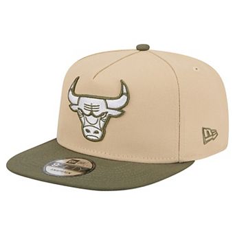 Men's New Era Khaki/Olive Chicago Bulls Color Pack Two-Tone A-Frame 9FIFTY Snapback Hat