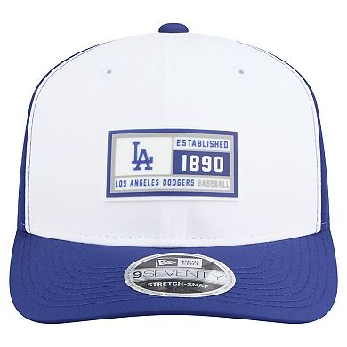 Men's New Era White/Royal Los Angeles Dodgers Established Patch 9SEVENTY Adjustable Hat