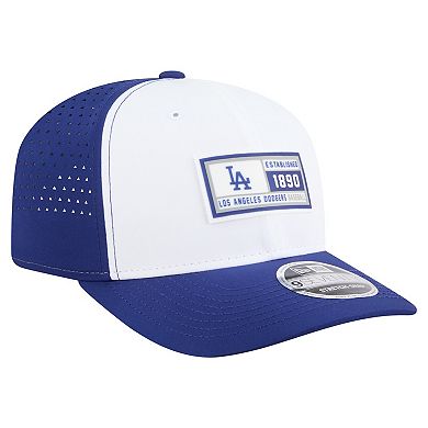 Men's New Era White/Royal Los Angeles Dodgers Established Patch 9SEVENTY Adjustable Hat