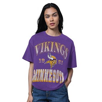 Women's Starter Heather Purple Minnesota Vikings Oversized Hall of Fame T-Shirt
