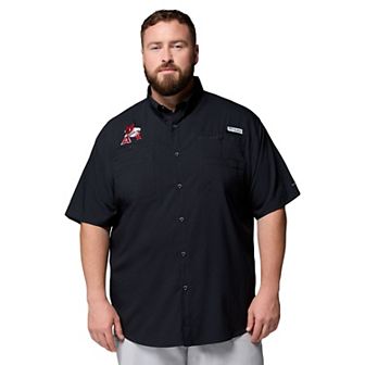 Men's Columbia Black Arkansas Razorbacks Big & Tall Tamiami Omni-Shade Button-Down Shirt