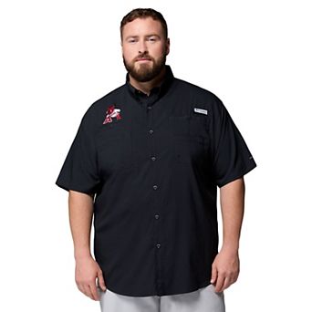Men's Columbia Black Arkansas Razorbacks Big & Tall Tamiami Omni-Shade Button-Down Shirt