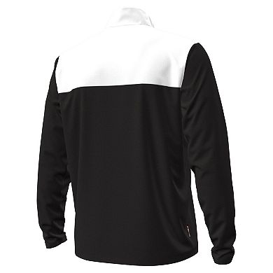 Men's Under Armour Black/White Utah Utes Green Blocked Quarter-Zip Pullover