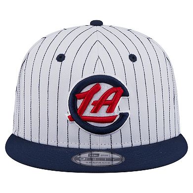 Men's New Era White LA Clippers Deceptor Pinstripe 9FIFTY Snapback Hat