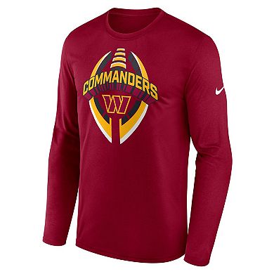 Men's Nike Burgundy Washington Commanders Primetime Legend Icon Performance Long Sleeve T-Shirt