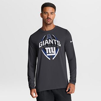 Men's Nike Anthracite New York Giants Primetime Legend Icon Performance Long Sleeve T-Shirt