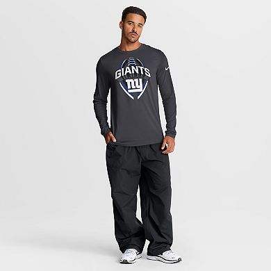 Men's Nike Anthracite New York Giants Primetime Legend Icon Performance Long Sleeve T-Shirt