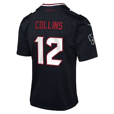 Youth Nike Nico Collins Navy Houston Texans Team Game Jersey