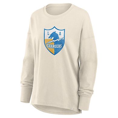 Women's Fanatics Cream Los Angeles Chargers Dove Legacy Long Sleeve T-Shirt