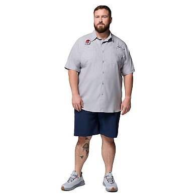 Men's Columbia Gray Georgia Bulldogs Big & Tall Tamiami Omni-Shade Button-Down Shirt