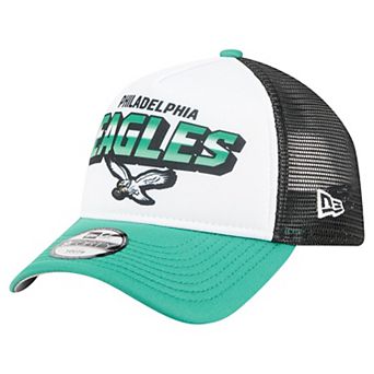 Toddler New Era White/Kelly Green Philadelphia Eagles Throwback Streak 9FORTY A-Frame Adjustable Hat