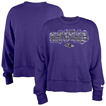 Girl's New Era Purple Baltimore Ravens Flip Sequin Sweatshirt