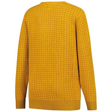Women's Uscape Apparel Gold Notre Dame Fighting Irish Renew Knit Vintage Houndstooth Sweater