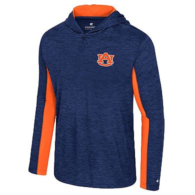 Men's Colosseum Navy Auburn Tigers Always Sunny Quarter-Zip Hoodie