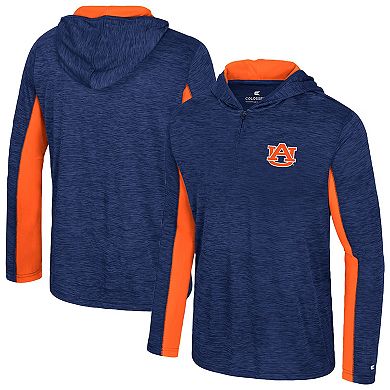 Men's Colosseum Navy Auburn Tigers Always Sunny Quarter-Zip Hoodie