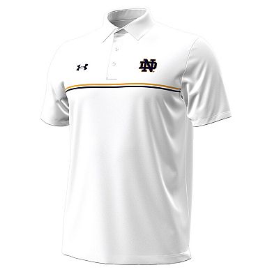 Men's Under Armour White Notre Dame Fighting Irish Performance Drive Chest Stripe Polo