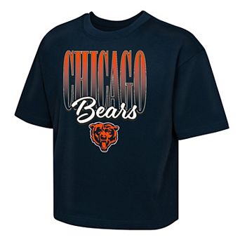 Girls Youth Outerstuff Navy Chicago Bears Big City Boxy T-Shirt