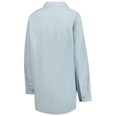 Women's Light Blue Dallas Cowboys 90s Denim Button-Up Shirt