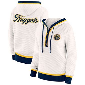 Women's WEAR by Erin Andrews White Denver Nuggets Plus Size Hoodie Sweater