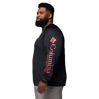 Men's Columbia Black Arkansas Razorbacks Big & Tall Terminal Tackle Long Sleeve Omni-Shade T-Shirt