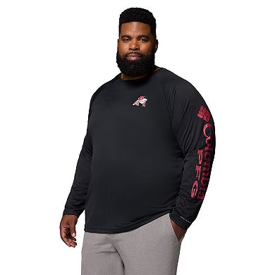 Men's Columbia Black Arkansas Razorbacks Big & Tall Terminal Tackle Long Sleeve Omni-Shade T-Shirt