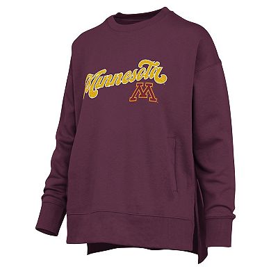 Women's Pressbox Maroon Minnesota Golden Gophers Bonanza Chenille Harper Script Sweatshirt