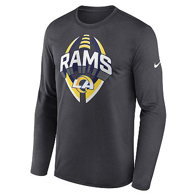 Men's Nike Anthracite Los Angeles Rams Primetime Legend Icon Performance Long Sleeve T-Shirt