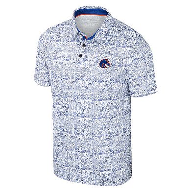 Men's Colosseum Royal Boise State Broncos It's Time! Allover Print Polo