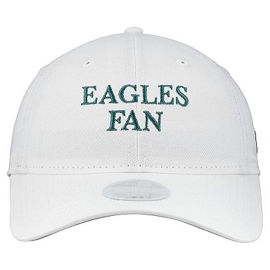 Women's New Era White Philadelphia Eagles Team Fan 9TWENTY Adjustable Hat