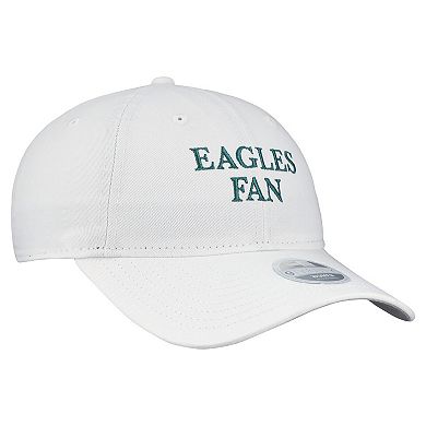 Women's New Era White Philadelphia Eagles Team Fan 9TWENTY Adjustable Hat