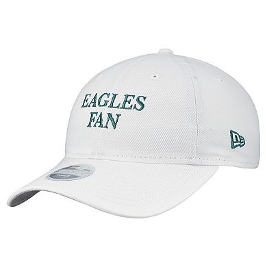 Women's New Era White Philadelphia Eagles Team Fan 9TWENTY Adjustable Hat