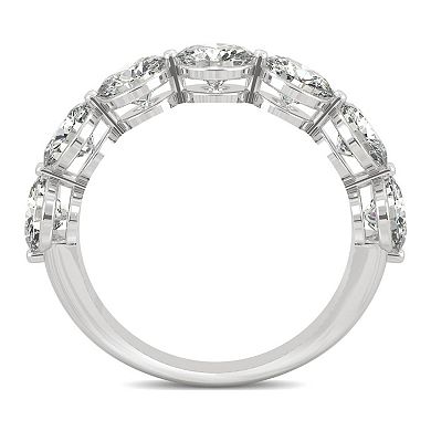 Charles & Colvard 10k White Gold Lab-Created Moissanite 7 Stone Ring