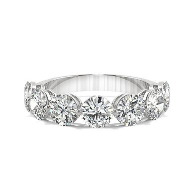 Charles & Colvard 10k White Gold Lab-Created Moissanite 7 Stone Ring