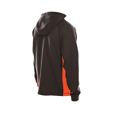 Men's New Era Brown Cleveland Browns Combine Authentic Raglan Scuba Full-Zip Hoodie