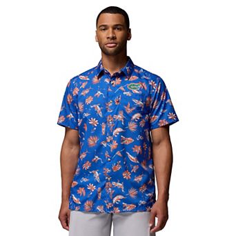 Men's Columbia Royal Florida Gators Super Slack Tide Omni-Wick Button-Up Shirt