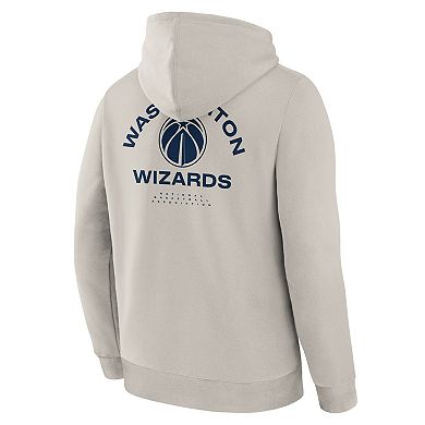 Men's Fanatics Off White Washington Wizards Crossover Collection Blocked Shot Premium Pullover Hoodie