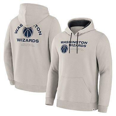 Men's Fanatics Off White Washington Wizards Crossover Collection Blocked Shot Premium Pullover Hoodie
