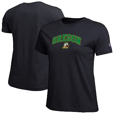 Women's Champion Black Oregon Ducks Arched Over Logo T-Shirt