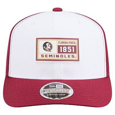 Men's New Era White/Garnet Florida State Seminoles Perforated Patched 9SEVENTY Adjustable Hat