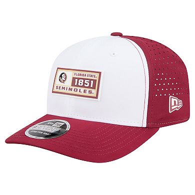 Men's New Era White/Garnet Florida State Seminoles Perforated Patched 9SEVENTY Adjustable Hat