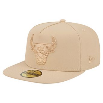 Men's New Era Khaki Chicago Bulls Color Pack A-Frame 59FIFTY Fitted Hat