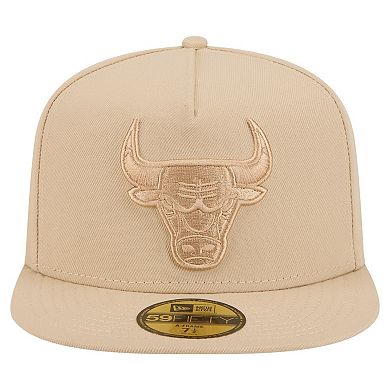 Men's New Era Khaki Chicago Bulls Color Pack A-Frame 59FIFTY Fitted Hat