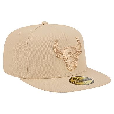 Men's New Era Khaki Chicago Bulls Color Pack A-Frame 59FIFTY Fitted Hat