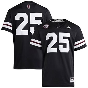 Men's adidas #25 Black Mississippi State Bulldogs Premier Strategy Jersey