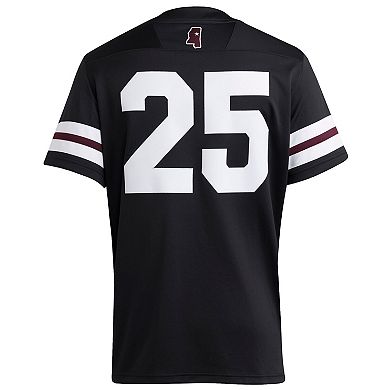 Men's adidas #25 Black Mississippi State Bulldogs Premier Strategy Jersey